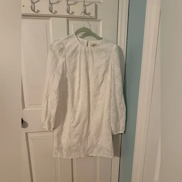 Boden Eyelet White Dress — Size [4] - Picture 4 of 8